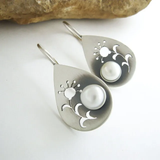 Pendientes colgantes retro con flor y margarita