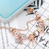Pulsera Rosa Atrapa Sueños con Colgantes de Plata