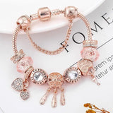 Pulsera Rosa Atrapa Sueños con Colgantes de Plata