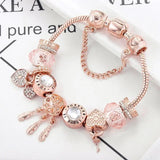 Pulsera Rosa Atrapa Sueños con Colgantes de Plata