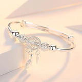 Pulsera Ajustable de Atrapa Sueños en Plata