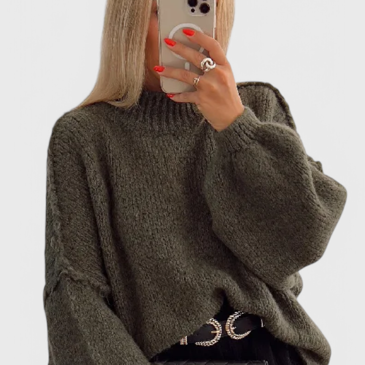 Cassia Jersey de Punto Oversized con Mangas Globo