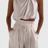 Helira Conjunto Dos Piezas con Top Fluido y Pantalón Palazzo