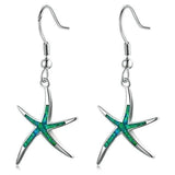 Pendientes de Estrella de Mar en Ópalo y Plata