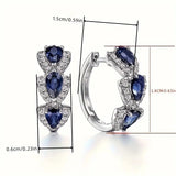 Pendientes Estriados con Cristal Brillante