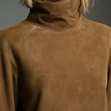 Beli - Minivestido holgado de ante con cuello alto