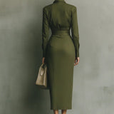 Emilia | Vestido maxi en verde militar