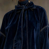 Trinidad - Vestido mini de terciopelo con lazada