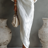 VESTIDO MAXI BLANCO DE UN SOLO HOMBRO CON CAÍDA FLUIDA