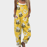 Celia | Mono Estampado de Tirantes con Abejas Cómodo