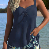 Laluna | Tankini a rayas con pantalones cortos de playa de dos piezas