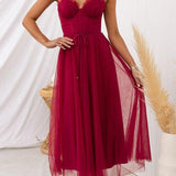 VESTIDO MAXI DE CHIFFON ESTILO PRINCESA