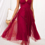 VESTIDO MAXI DE CHIFFON ESTILO PRINCESA