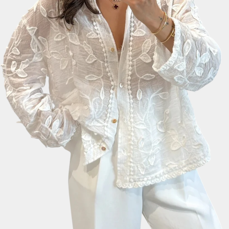 Prairie Camisa de Encaje Bordado