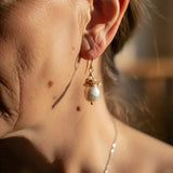 Pendientes Vintage de Perlas con Hilos de Oro