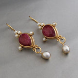 Pendientes vintage con Rubí y Margarita
