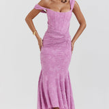 VESTIDO LARGO CON CORSET Y MODELADO ELEGANTE