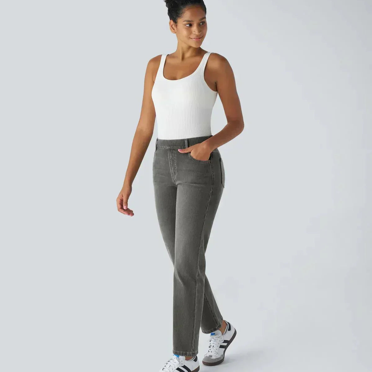 PANTALONES ELÁSTICOS Y CÓMODOS DE CINTURA ALTA