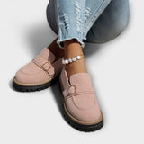 Lora™ | Mocasines Casuales de Punta Redonda