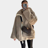 Petra – abrigo teddy oversized para mujer con cremallera