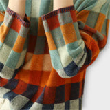 Erika - Suéter de Cuello Alto Patchwork