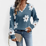 Thea Suéter Floral Elegante Con Cuello En V