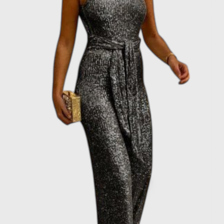Adele Mono de lentejuelas con cintura ajustable